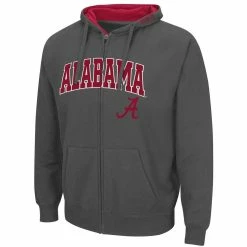 Colosseum Men's Charcoal Alabama Crimson Tide Arch & Logo 3.0 Full-Zip Hoodie -Nike Sales Store DSCO1136429797 1904 ALT2