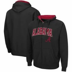 Colosseum Men's Black Alabama Crimson Tide Arch & Logo 3.0 Full-Zip Hoodie