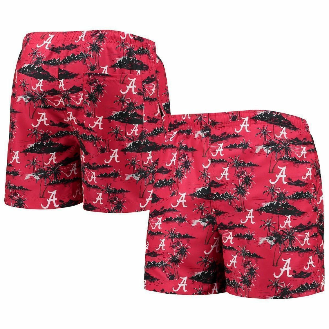 FOCO Men's Crimson Alabama Crimson Tide Island Palm Swim Trunks 4 FOCO Men's Crimson Alabama Crimson Tide Island Palm Swim Trunks - Image 2