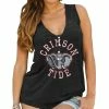 Original Retro Brand Women's Black Alabama Crimson Tide Relaxed Henley V-Neck Tri-Blend Tank Top -Nike Sales Store DSCO1136749681 1007