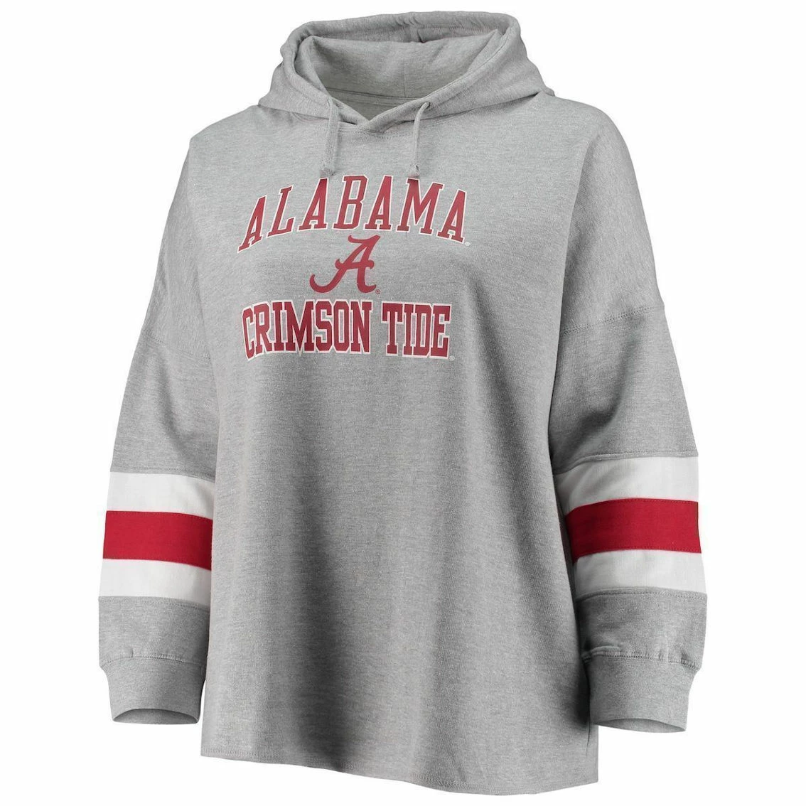 Profile Women's Heathered Gray Alabama Crimson Tide Plus Size Sleeve Stripe Pullover Hoodie 5 Profile Women's Heathered Gray Alabama Crimson Tide Plus Size Sleeve Stripe Pullover Hoodie - Image 3