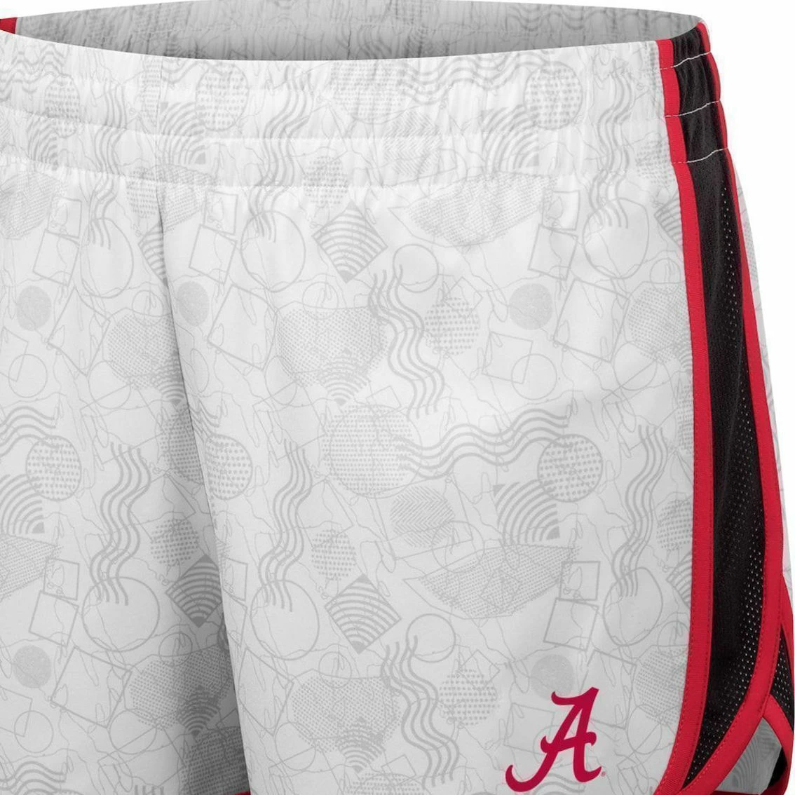 Colosseum Women's White/Black Alabama Crimson Tide The Plastics Geo Print Shorts 5 Colosseum Women's White/Black Alabama Crimson Tide The Plastics Geo Print Shorts - Image 3