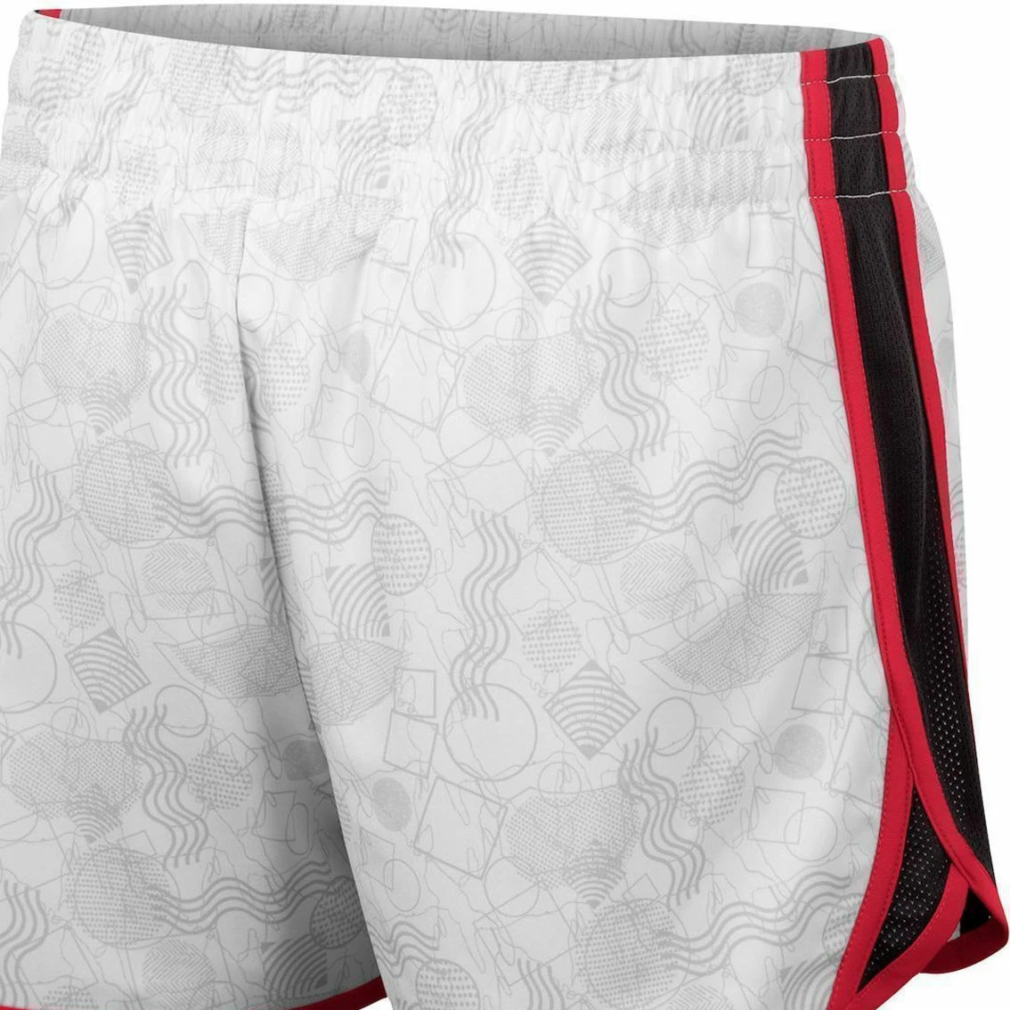Colosseum Women's White/Black Alabama Crimson Tide The Plastics Geo Print Shorts 6 Colosseum Women's White/Black Alabama Crimson Tide The Plastics Geo Print Shorts - Image 4