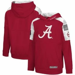 Colosseum Youth Crimson/White Alabama Crimson Tide OHT Military Appreciation Hummer Pullover Hoodie