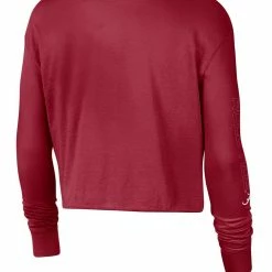 Nike Women's Crimson Alabama Crimson Tide 2-Hit Cropped Long Sleeve T-Shirt -Nike Sales Store DSCO1136759531 2840 ALT3