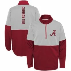 Outerstuff Youth Crimson/Gray Alabama Crimson Tide Quick Snap Spine Print Quarter-Zip Jacket