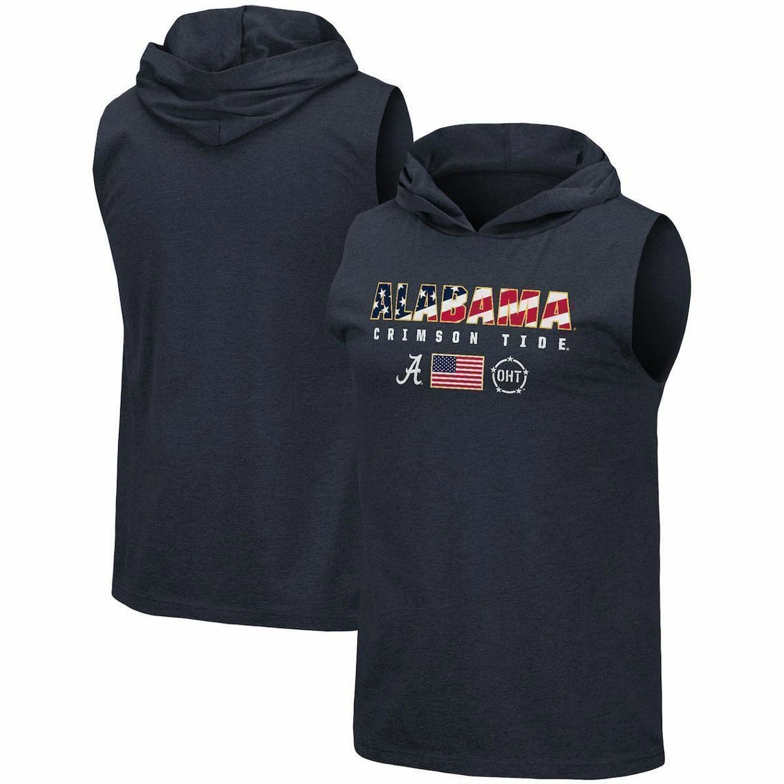 Colosseum Men's Navy Alabama Crimson Tide OHT Military Appreciation Americana Hoodie Sleeveless T-Shirt 3 Colosseum Men's Navy Alabama Crimson Tide OHT Military Appreciation Americana Hoodie Sleeveless T-Shirt
