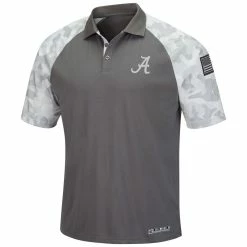 Colosseum Men's Gray/Camo Alabama Crimson Tide OHT Military Appreciation Raglan Zoomie Polo -Nike Sales Store DSCO1136763403 1927 ALT2