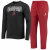 Concepts Sport Men's Crimson/Heathered Charcoal Alabama Crimson Tide Meter Long Sleeve T-Shirt & Pants Sleep Set -Nike Sales Store DSCO1136763917 2840