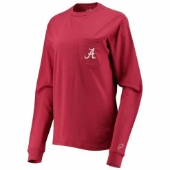 League Collegiate Wear Women's Crimson Alabama Crimson Tide Pocket Oversized Long Sleeve T-Shirt -Nike Sales Store DSCO1136765216 2840 ALT2