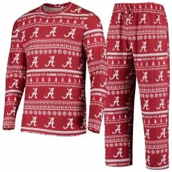 Concepts Sport Men's Crimson Alabama Crimson Tide Ugly Sweater Knit Long Sleeve Top And Pant Set