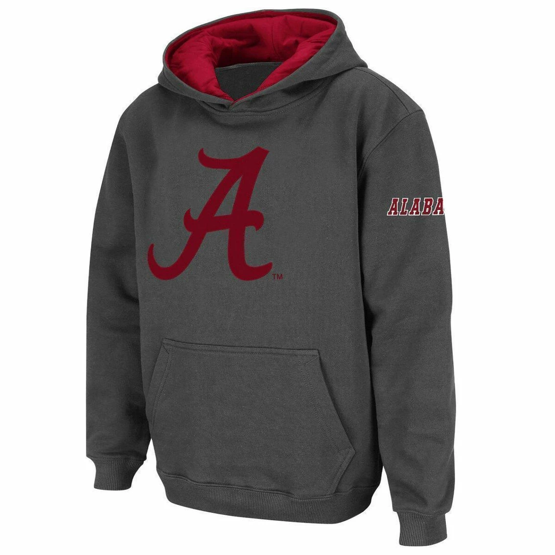 Colosseum Youth Charcoal Alabama Crimson Tide Big Logo Pullover Hoodie 3 Colosseum Youth Charcoal Alabama Crimson Tide Big Logo Pullover Hoodie