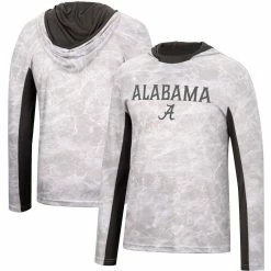 Colosseum Men's White Alabama Crimson Tide Mossy Oak SPF 50 Performance Long Sleeve Hoodie T-Shirt