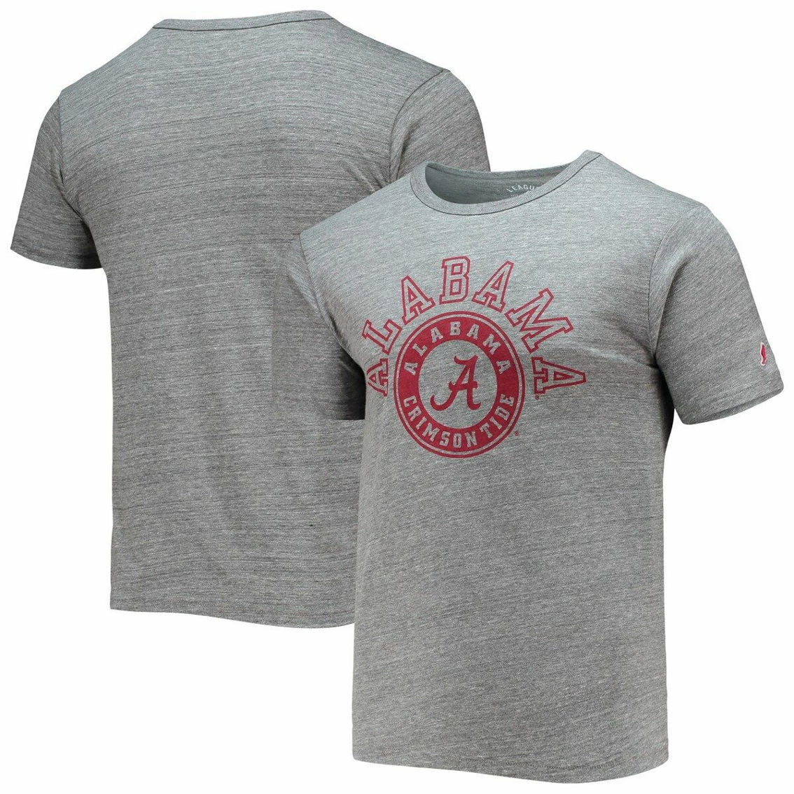 League Collegiate Wear Men's Heathered Gray Alabama Crimson Tide Tide Seal Nuevo Victory Falls Tri-Blend T-Shirt 4 League Collegiate Wear Men's Heathered Gray Alabama Crimson Tide Tide Seal Nuevo Victory Falls Tri-Blend T-Shirt - Image 2
