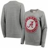 Women's Pressbox Heathered Gray Alabama Crimson Tide Big Team Logo Knobi Fleece Tri-Blend Crew Neck Sweatshirt -Nike Sales Store DSCO1136770077 1927