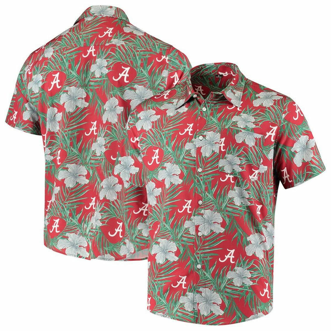 FOCO Men's Crimson Alabama Crimson Tide Floral Button-Up Shirt 4 FOCO Men's Crimson Alabama Crimson Tide Floral Button-Up Shirt - Image 2