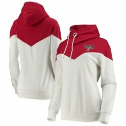 Gameday Couture Women's White/Crimson Alabama Crimson Tide Old School Arrow Blocked Cowl Neck Tri-Blend Pullover Hoodie