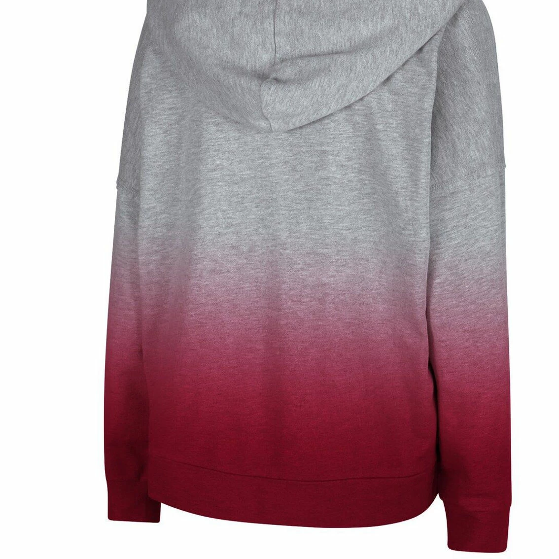 Colosseum Women's Heathered Gray Alabama Crimson Tide On Wednesdays Dip-Dye Pullover Hoodie 6 Colosseum Women's Heathered Gray Alabama Crimson Tide On Wednesdays Dip-Dye Pullover Hoodie - Image 4