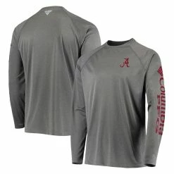 Columbia Men's Charcoal Alabama Crimson Tide PFG Terminal Tackle Omni-Shade Long Sleeve T-Shirt