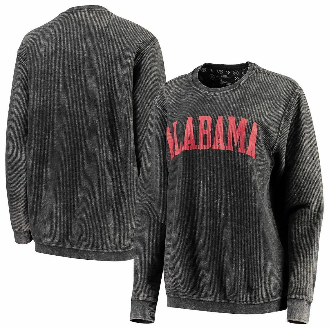 Pressbox Women's Black Alabama Crimson Tide Comfy Cord Vintage Wash Basic Arch Pullover Sweatshirt 4 Pressbox Women's Black Alabama Crimson Tide Comfy Cord Vintage Wash Basic Arch Pullover Sweatshirt - Image 2