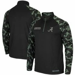 Colosseum Men's Black Alabama Crimson Tide OHT Military Appreciation Take Flight Raglan Quarter-Zip Jacket