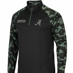 Colosseum Men's Black Alabama Crimson Tide OHT Military Appreciation Take Flight Raglan Quarter-Zip Jacket -Nike Sales Store DSCO1136774661 1007 ALT2