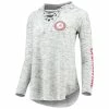 Pressbox Women's Gray Alabama Crimson Tide Space Dye Lace-Up V-Neck Long Sleeve T-Shirt -Nike Sales Store DSCO1136778741 4097