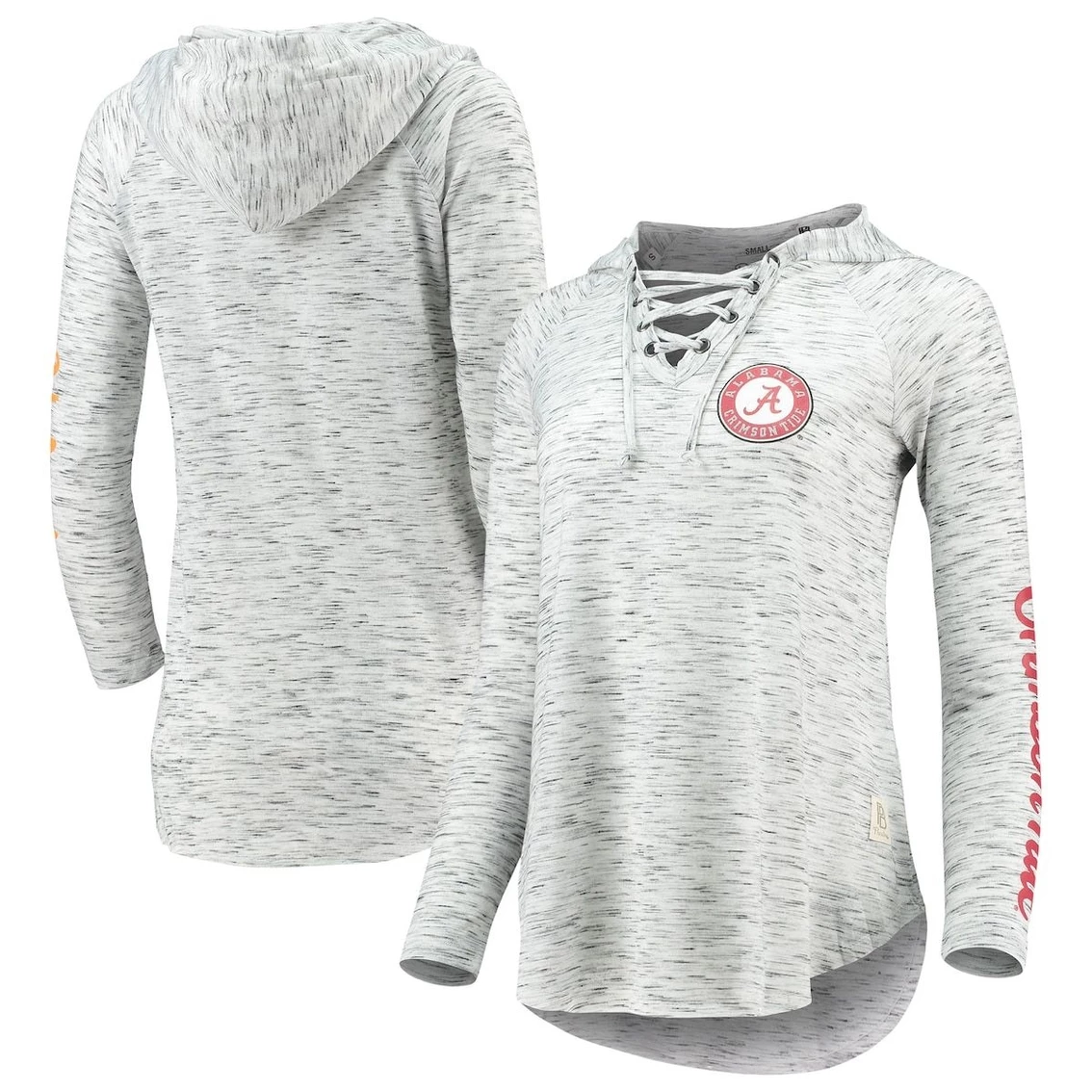 Pressbox Women's Gray Alabama Crimson Tide Space Dye Lace-Up V-Neck Long Sleeve T-Shirt 4 Pressbox Women's Gray Alabama Crimson Tide Space Dye Lace-Up V-Neck Long Sleeve T-Shirt - Image 2