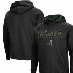 Colosseum Men's Black Alabama Crimson Tide Big & Tall OHT Military Appreciation Raglan Pullover Hoodie