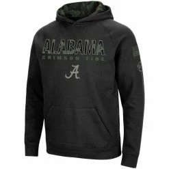 Colosseum Men's Black Alabama Crimson Tide Big & Tall OHT Military Appreciation Raglan Pullover Hoodie -Nike Sales Store DSCO1136780266 1007 ALT2