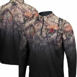 Colosseum Men's Black Alabama Crimson Tide Mossy Oak Fleet II Quarter-Zip Jacket