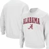 Colosseum Men's White Alabama Crimson Tide Arch & Logo Crew Neck Sweatshirt -Nike Sales Store DSCO1136783388 3550