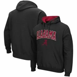 Colosseum Men's Black Alabama Crimson Tide Arch & Logo 3.0 Pullover Hoodie