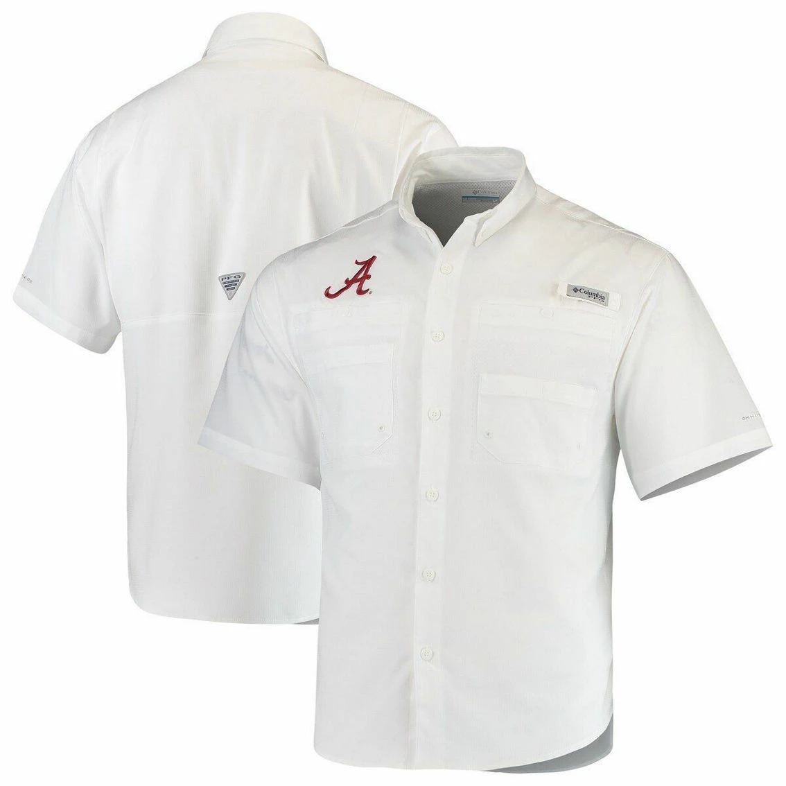 Columbia PFG Men's Columbia White Alabama Crimson Tide PFG Tamiami Shirt 3 Columbia PFG Men's Columbia White Alabama Crimson Tide PFG Tamiami Shirt