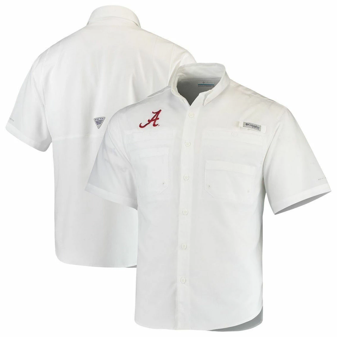 Columbia PFG Men's Columbia White Alabama Crimson Tide PFG Tamiami Shirt 4 Columbia PFG Men's Columbia White Alabama Crimson Tide PFG Tamiami Shirt - Image 2