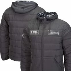 Men's Colosseum Charcoal Alabama Crimson Tide OHT Military Appreciation Digital Camo Detail Full-Zip Puffer Jacket