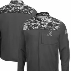 Colosseum Men's Charcoal Alabama Crimson Tide OHT Military Appreciation Digi Camo Full-Zip Jacket