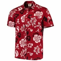 Wes & Willy Men's Crimson Alabama Crimson Tide Floral Button-Up Shirt -Nike Sales Store DSCO1136789839 2840 ALT2