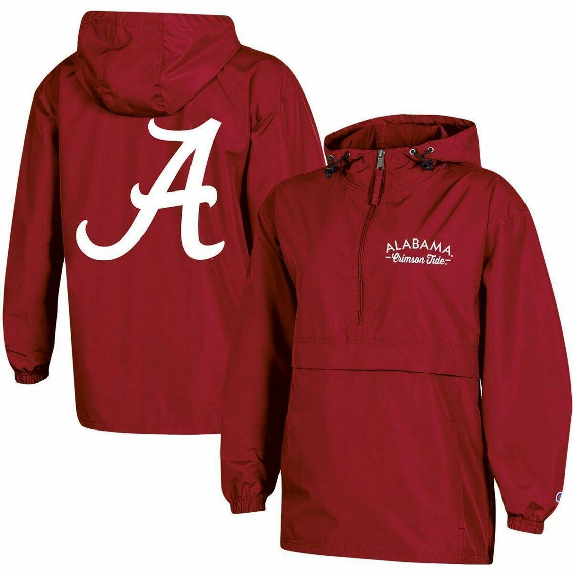 Women's Champion Crimson Alabama Crimson Tide Packable Half-Zip Light Rain Jacket 4 Women's Champion Crimson Alabama Crimson Tide Packable Half-Zip Light Rain Jacket - Image 2