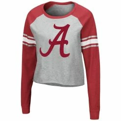 Colosseum Women's Heathered Gray/Crimson Alabama Crimson Tide Decoder Pin Raglan Long Sleeve T-Shirt 8 Colosseum Women's Heathered Gray/Crimson Alabama Crimson Tide Decoder Pin Raglan Long Sleeve T-Shirt -Nike Sales Store DSCO1136793177 1927 ALT2