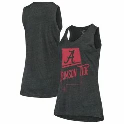 Pressbox Women's Black Alabama Crimson Tide Ferris Melange V-Neck Tank Top