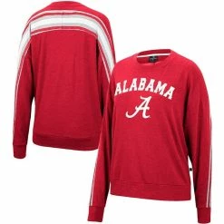Colosseum Women's Heathered Crimson Alabama Crimson Tide Team Oversized Pullover Sweatshirt -Nike Sales Store DSCO1137143874 2840 ALT1