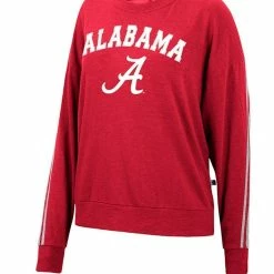Colosseum Women's Heathered Crimson Alabama Crimson Tide Team Oversized Pullover Sweatshirt -Nike Sales Store DSCO1137143874 2840 ALT2