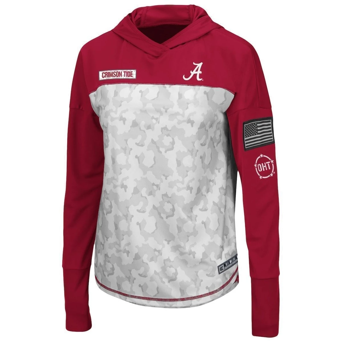 Colosseum Women's Arctic Camo/Crimson Alabama Crimson Tide OHT Military Appreciation Mission Hoodie Long Sleeve T-Shirt 5 Colosseum Women's Arctic Camo/Crimson Alabama Crimson Tide OHT Military Appreciation Mission Hoodie Long Sleeve T-Shirt - Image 3