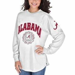 Pressbox Women's White Alabama Crimson Tide Edith Long Sleeve T-Shirt