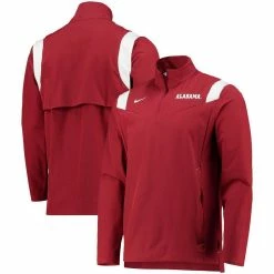 Nike Men's Crimson Alabama Crimson Tide 2021 Team Coach Quarter-Zip Jacket
