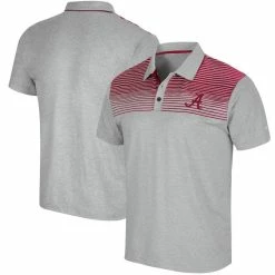 Colosseum Men's Gray Alabama Crimson Tide Needles Polo