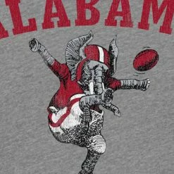 Original Retro Brand Men's Heathered Gray Alabama Crimson Tide Vintage Punting Big Al Tri-Blend T-Shirt -Nike Sales Store DSCO1137450623 1927 ALT2