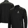 Colosseum Men's Black Appalachian State Mountaineers OHT Military Appreciation Commo Fleece Quarter-Zip Jacket -Nike Sales Store DSCO1137453334 1007