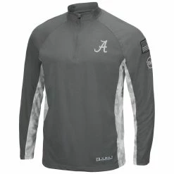 Colosseum Men's Gray/Camo Alabama Crimson Tide OHT Military Appreciation Swoop Quarter-Zip Jacket -Nike Sales Store DSCO1137456511 1927 ALT2